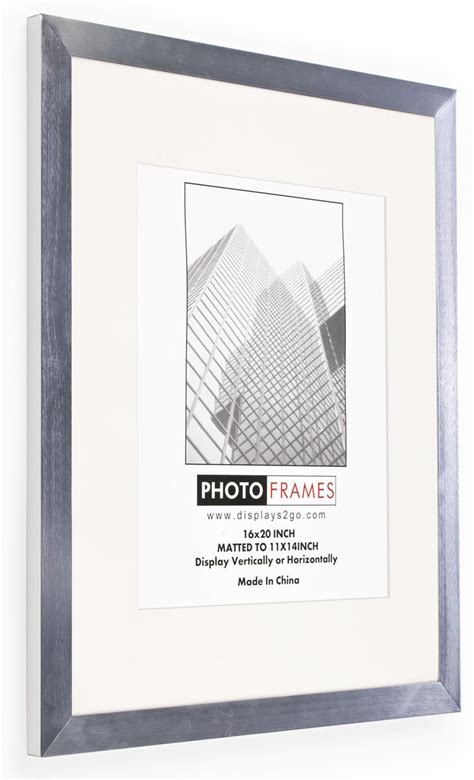 Silver Picture Frame Brushed Aluminum Finish And Wide Profile