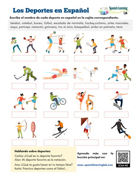 Los Deportes En Español Ejercicios En Pdf Spanishlearninglab Hot Sex Picture