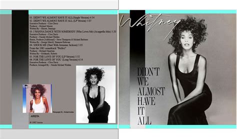 Musicollection Whitney Houston Didn T We Almost Have It All Cdsingle 1987 2018