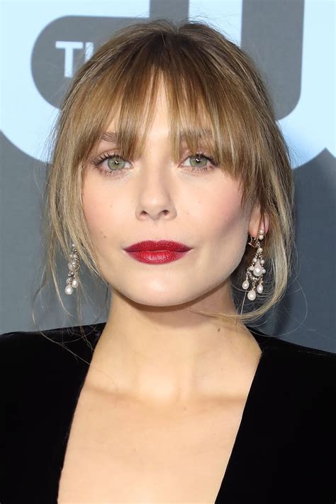Elizabeth Olsen With Wispy Bangs Bangs Trend At 2019 Critics Choice