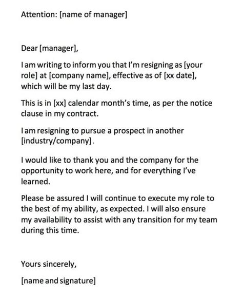 formal resign letter  letter templates