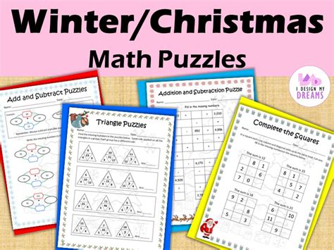 Winter And Christmas Math Puzzles Teaching Resources