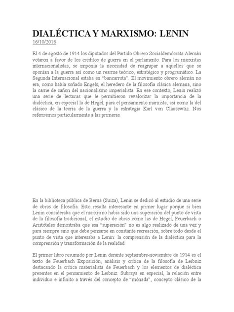 Dialéctica Y Marxismo Pdf