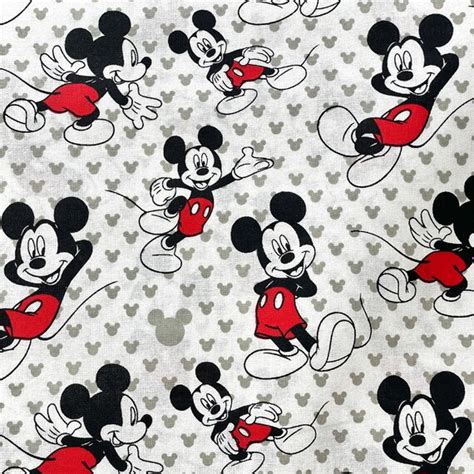 Disney Mickey Totally Mickey Toss Cotton Fabric By The Yard Etsy