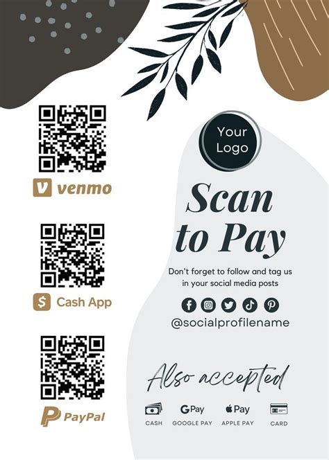 Payment Sign Template Social Media Icons Social Media Post Sign