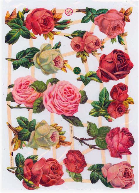 Die Cut Vintage Roses Paper Decoupage Paper Vintage Roses Decoupage