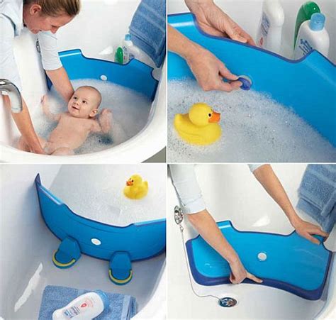 Many parents take to giving young babies a bath in the bathroom or kitchen sink, so the 'babydam' bathtub divider is intended to offer a way to help create the optimal tub using your existing bathtub. Baby Dam Bath Water Barrier | Bubs n Grubs