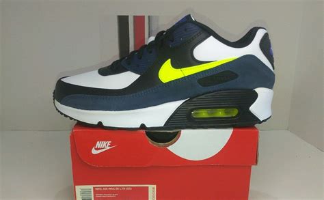 Pre Owned Nike Air Max 90 Gs Midnight Navy Volt Multiple Sizes