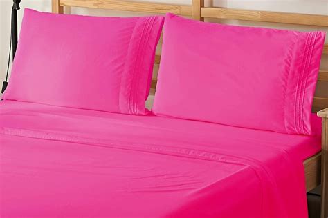 Hot Pink Sheet Set Comfy Solid Sateen Pink Sheet Set Hot Pink