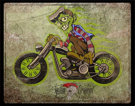 Biker Zombie Ride On Pantone Canvas Gallery
