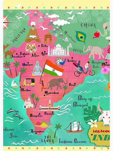 Illustrated Map Of India