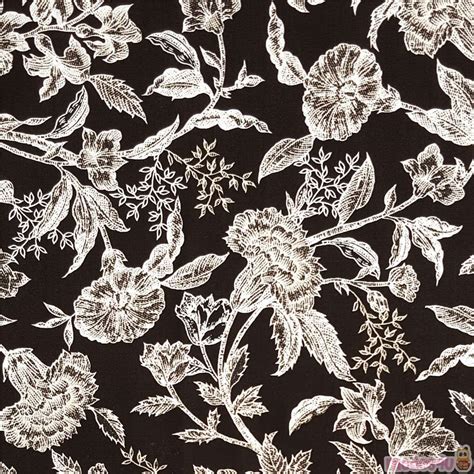 Black Vintage Flower Pattern Fabric By Timeless Treasures
