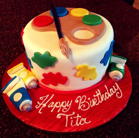 Art Themed Birthday Cake For The Artist At Home Fabulous Cake Decorating Ideas Pinterest