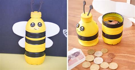 Adorable Plastic Bottle Bumblebee Bank Diy And Crafts