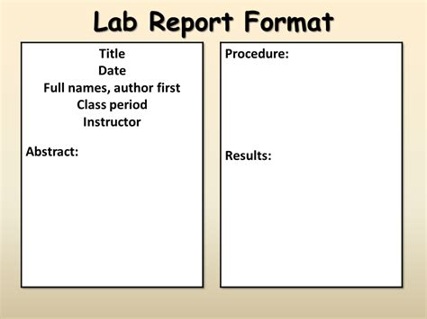 Writing The Lab Report Presentation Chemistry