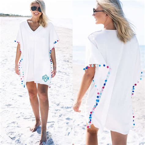 Monogrammed Pom Pom Beach Cover Up Marleylilly