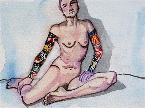 Nude With Tattoo Sleeves Diana Blackwell Fine Art