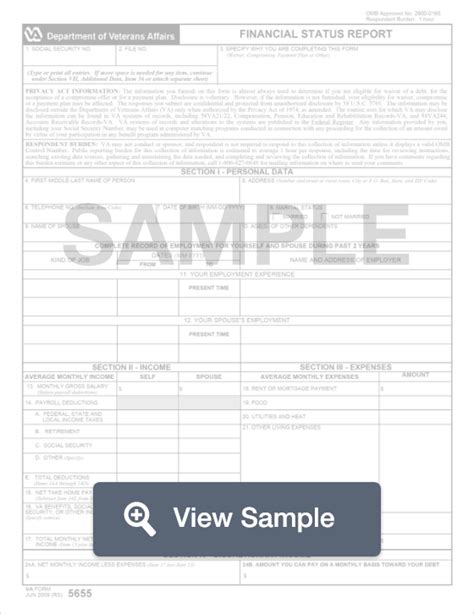 Fillable Va Form 5655 Printable Pdf Sample Formswift