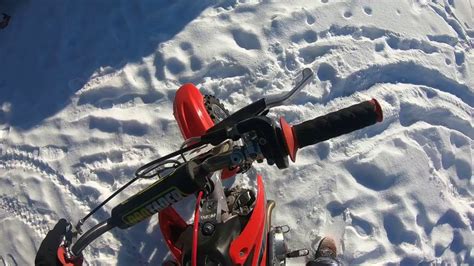 Riding My Dirtbike In The Snow Youtube