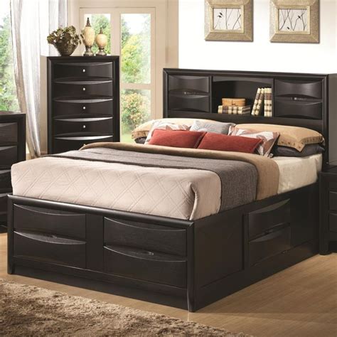 Coaster Eastern King Bed Black Bed Frame With Drawers Bed Frame With Storage Bed Furniture