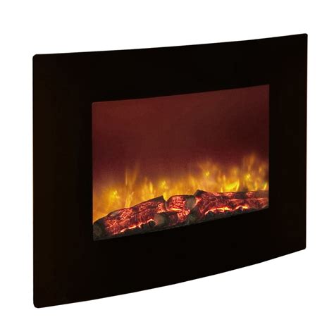 Black Wall Mounted Curved Electric Fireplace Be Modern Fol066304