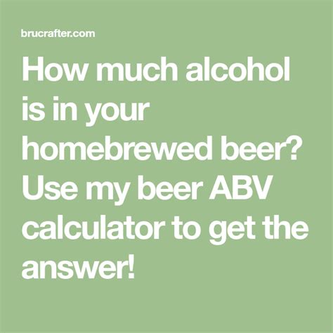 Homebrew Beer Abv Calculator BrÜcrafter Home Brewing Beer Brewing