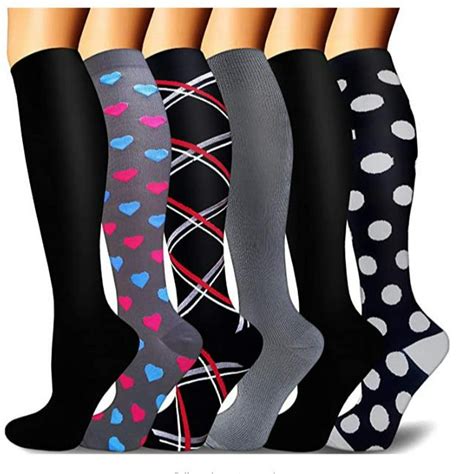 6 Pair Compression Socks 20 30mmhg For Women And Men Knee High Best