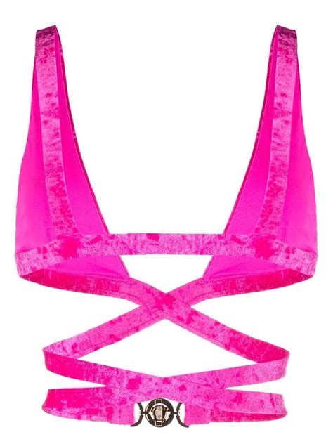 Versace Medusa Plaque Triangle Bikini Top Farfetch
