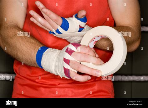 Preparing Hands With Boxing Tape Stock Photo Alamy