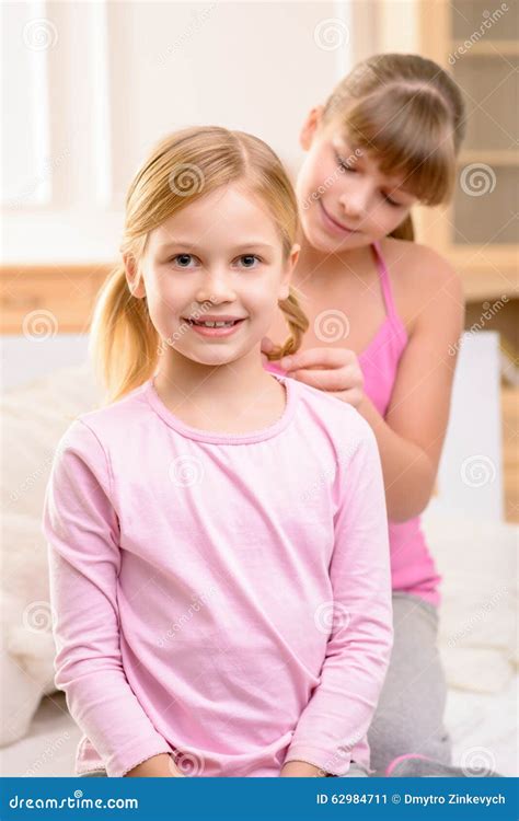 Pretty Sisters Having Fun At Home Stock Image Image Of Friendship Light 62984711