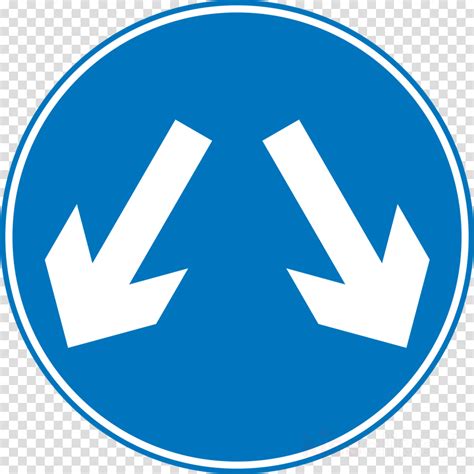 Blue Circle Sign With 2 Arrows Clipart The Highway Png Download