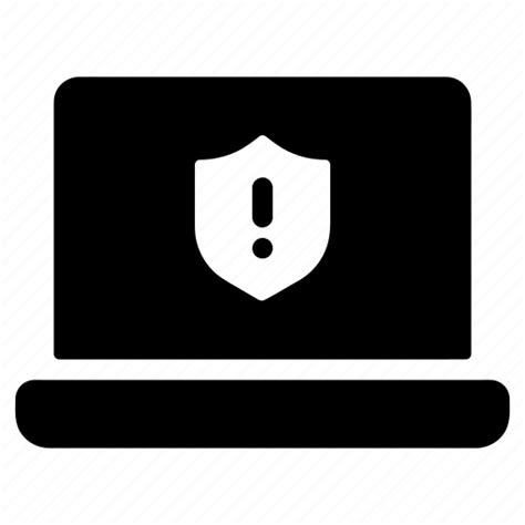 Alert Danger Laptop Protection Security Shield Warning Icon