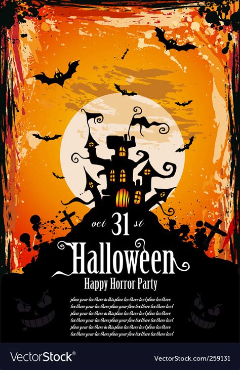 Halloween Party Flyer Royalty Free Vector Image