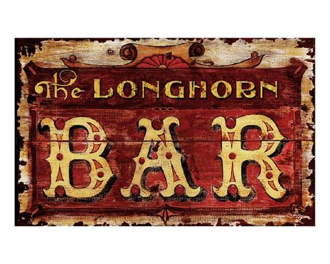 Custom Longhorn Bar Vintage Style Metal Sign Personalized Antique