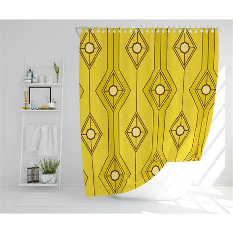 Yellow Geometric Shower Curtain