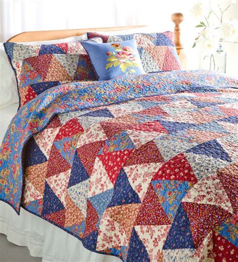 King Virginia Patchwork Floral Quilt Set Plow And Hearth Quilts