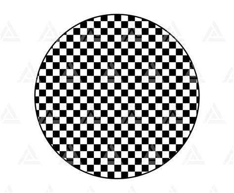 Checkered Circle Svg Checkered Pattern Svg Outlined Circle Etsy In