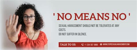 No Means No Sexual Harassment Facebook Cover Template Postermywall
