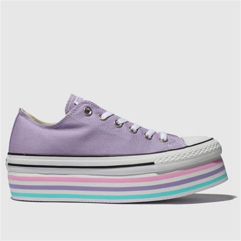 Womens Lilac Converse All Star Lift Rainbow Trainers Schuh
