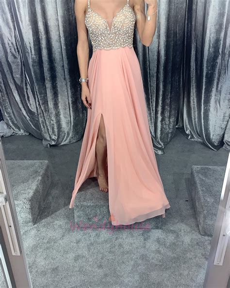 gorgeous pink slit long formal dress · wendyhouse · online store powered by storenvy