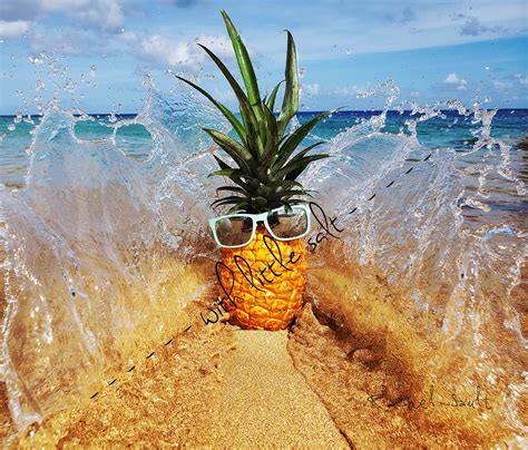 Cool Pineapple With Sunglasses Love The Beach Etsy