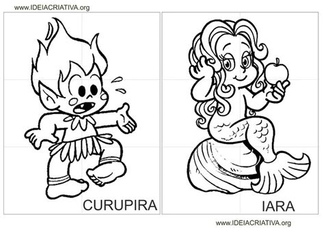 Quebra Cabeça Personagens Folclóricos Colorir Curupira Folclore