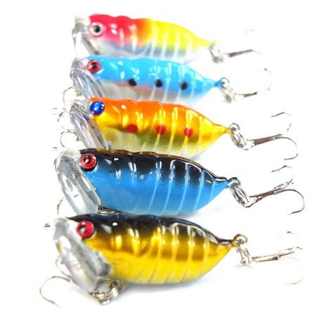 Plastic Top Water Insects Lure Fly Fishing Bait Bass 8pcs 4cm 44g
