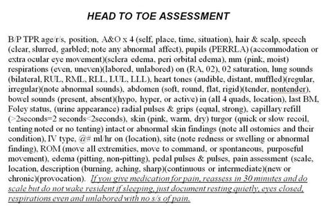 Nursing Head To Toe Assessment Cheat Sheet Head To Toe Assessment