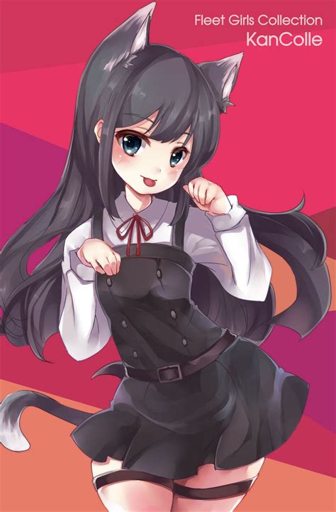 Safebooru 1girl P Animal Ears Asashio Kantai Collection Black Hair