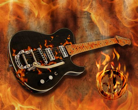 42 Flaming Guitar Wallpaper Wallpapersafari