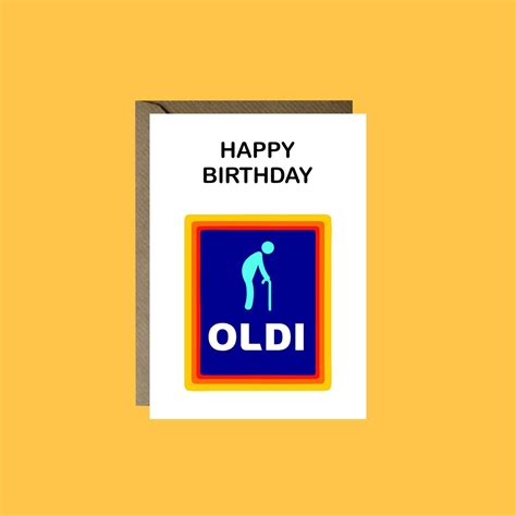 Happy Birthday Oldi Greeting Card Supermarket Themed Etsy