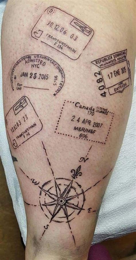 Lines Only Passport Stamp Idea Coordinates Tattoo Tattoos Sleeve