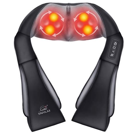 Snailax Neck Massager With Heat Shiatsu Neck Massager For Pain Relief Black Neck And Shoulder