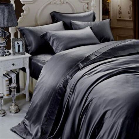 Mulberry silk bed sheets have a life of more than 15 years and will provide comfort from generation to generation. Super Soft 600Tc Satin Silk Dark Grey Solid Duvet/Fitted ...
